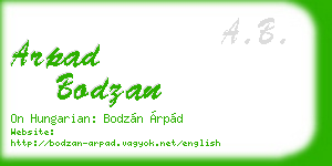 arpad bodzan business card
